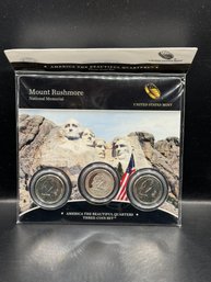 America The Beautiful 3 Quarter Set Mount Rushmore National Memorial