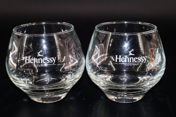 2 Collectible Hennessy Glasses