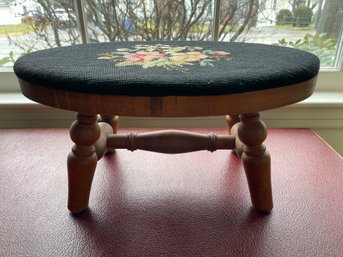 Vintage Needlepoint Footstool.