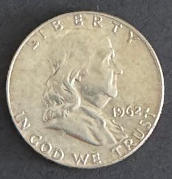 1962-D Ben Franklin Silver Half Dollar