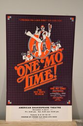 One Mo' Time Promotional Poster From 1981 American Shakespeare Theater Stratford, CT