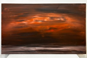 A Large Acrylic On Canvas 'Before The Dawn' Signed By Artist, Foxy