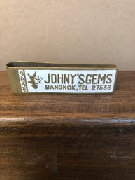 Vintage Brass Money Clip From Johny's Gems In Bangkok