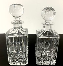 Two Fine Crystal Liquor Decanters - One New Block Crystal