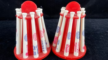 1970's LOUISVILLE SLUGGER Mini Baseball Bat Coin Bank National League Teams