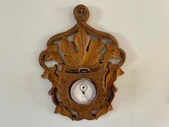 Carved Wood Hanging Display With Vintage Grenard Stop Watch