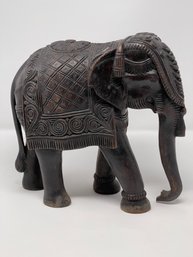 Vintage Hand Carved Wooden Elephant