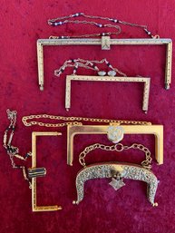 Metal Purse Frame Clasps Lot 6 Antique Vintage Art Deco Nouveau Victorian