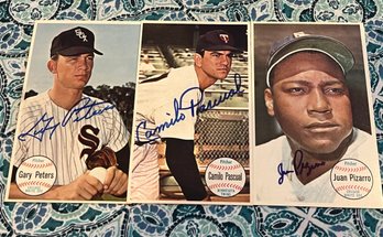 Lot Of 3 Signed 1964 Topps  Giants Pascual,Pizarro & Peters