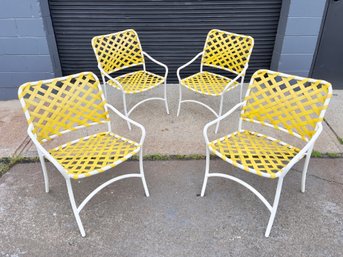 Set Of 4 Vintage Brown Jordan Tamiami Style Patio Chairs