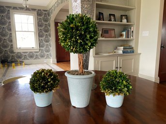 Smith And Hawken 3 Faux Topiaries