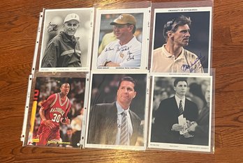 Lot Of 6 College Football And Basketball Signed 8x10s Gailey,Calipari Larry Coker,Chan Gailey,Dave Wannastedt,