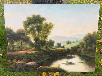 Beautiful Serene Oil Painting ~ Landscape ~ Signed Wu Shi Pu