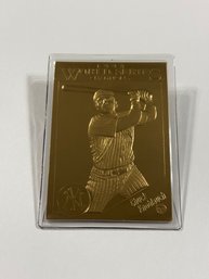 Danbury Mint 22kt Gold Leaf 1998 World Series NY Yankees Chuck Knoblauch Sealed
