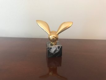 Signed G Lachaise Brass Bee On A Marble Pedestal