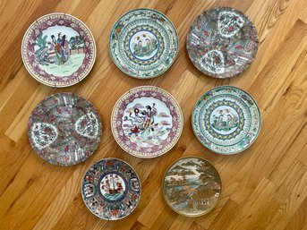 Eight Highly Detailed Enameled And Decorative Asian Plates