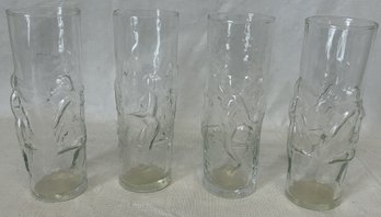 Vintage Mid Century Modern LIBBEY LaFEMME Highball Glasses- Nude Women In High Relief