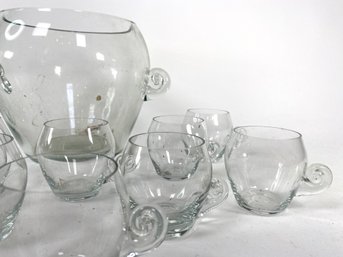 Latvian Crystal Punch Bowl And Cups - No Ladle