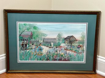 P Buckley Moss 'Spring At The Herb Farm' Pencil Signed & Numbered Framed Lithograph
