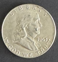 1963-D Ben Franklin Silver Half Dollar