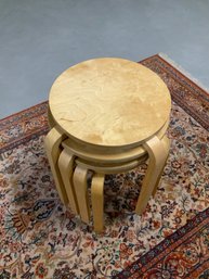 Set Of Four Bentwood Stools