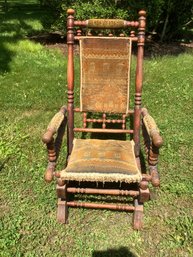 ANTIQUE 19TH CENTURY HUNZINGER ROCKING CHAIR