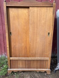 Vintage All Wood Nice Cedar Armoire With Hanging Rod
