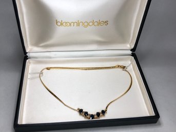 Client Paid $3,100 For This Spectacular 14K Gold - Diamond & Sapphire Necklace - 16' - 6.0 Dwt - 10 Grams