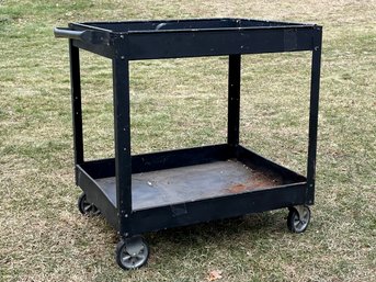 A Vintage Industrial Rolling Cart