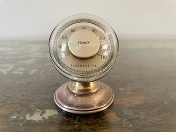 Cartier Sterling Silver Desk Top Thermometer