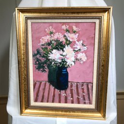 Original James Pascucci Painting - Entitled Bottle & Flower - $1,250 - Very Nice Frame - SKU-9711-1264