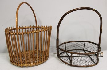 Pair Of Baskets Made In The Philippines