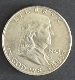 1948 Ben Franklin Silver Half Dollar