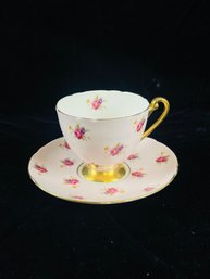 Shelley England Rose Bouquet Pale Pink Ripon Teacup And Saucer