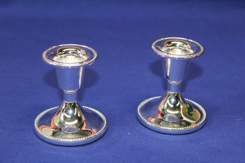Pair Of Petite Waterford Sterling? Candlesticks - Made In Ireland