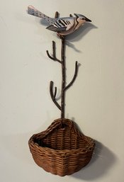 Blue Jay Wall Hanging With Basket