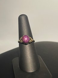 Spectacular Purple Star Sapphire & 18k White Gold Ring