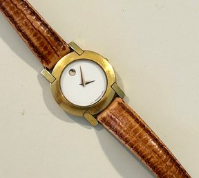 A Vintage Movado Watch With Leather Band