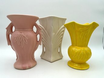 (Lot Of 3) McCoy Pottery Vase Trio