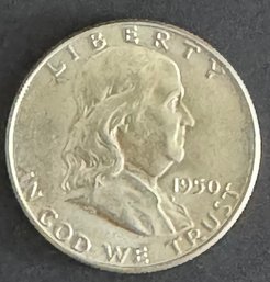 1950 Ben Franklin Silver Half Dollar