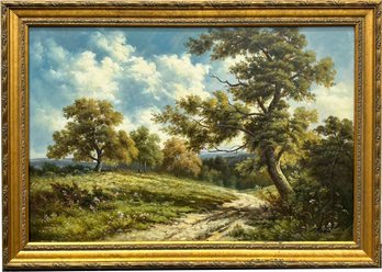 An Original Oil On Canvas, 20th Century Landscape, Hudson River School, Signed W. Thomas