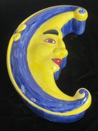 Vintage Ceramic Crescent Moon Wall Hanging