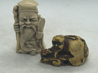 Vintage Chinese Carved Resin Figurines