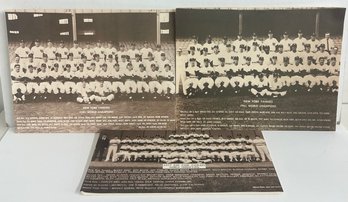 1951, 1961, & 1977 New York Yankees World Series Champions Team Photo Posters- With Mantle, Berra, Dimaggio