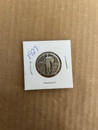 Beautiful 1927 Standing Liberty Quarter, Silver Coin