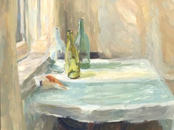 Still Life With Bottles, On Canvas