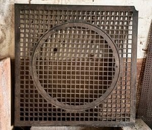 A Large Early 20th Century Cast Iron Inset Heating Grate