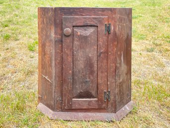 A Rustic Pine Corner Cabinet