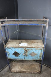 Industrial Blue Metal Shelf