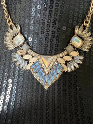 ETC! Winged Crystal & Gemstone Festoon Necklace